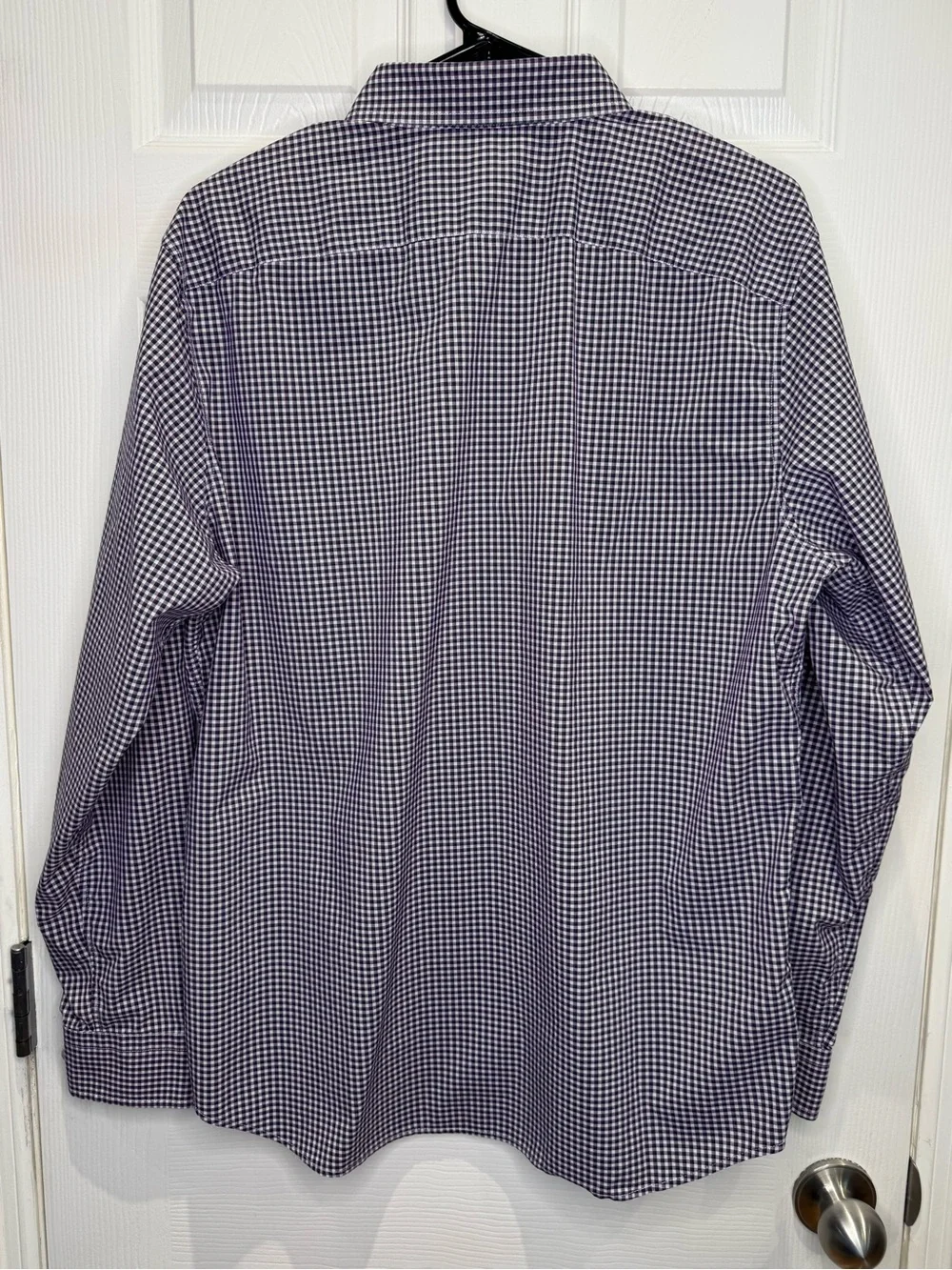 Banana Republic Slim Flex Fit Men's Large Long Sleeve Button Down Purple Black